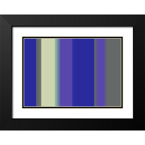 Cool Stripes II Black Modern Wood Framed Art Print with Double Matting by Grayscale
