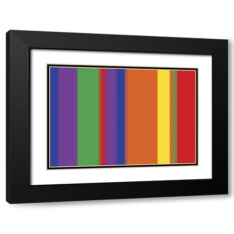 Bright Stripes IV Black Modern Wood Framed Art Print with Double Matting by Grayscale