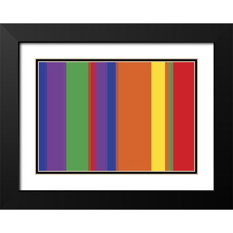 Bright Stripes IV Black Modern Wood Framed Art Print with Double Matting by Grayscale