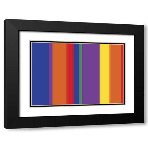 Bright Stripes VI Black Modern Wood Framed Art Print with Double Matting by Grayscale