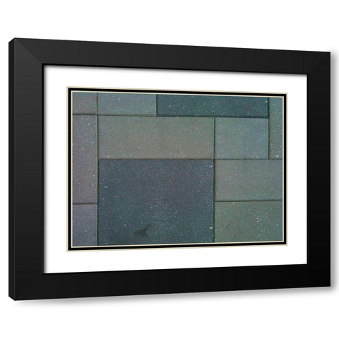 Concrete Tiles I Black Modern Wood Framed Art Print with Double Matting by Grayscale
