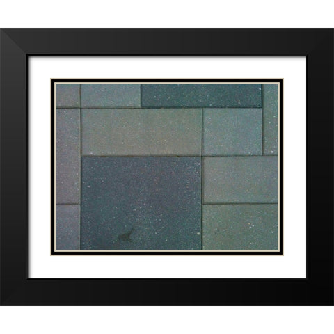 Concrete Tiles I Black Modern Wood Framed Art Print with Double Matting by Grayscale