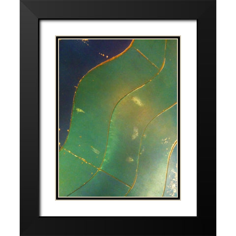 Wave Floor I Black Modern Wood Framed Art Print with Double Matting by Grayscale