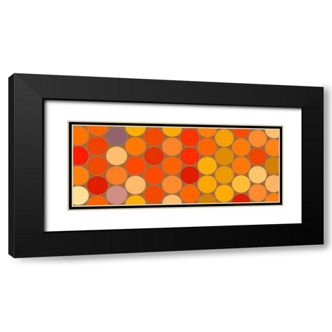 Warm Circles I Black Modern Wood Framed Art Print with Double Matting by Grayscale