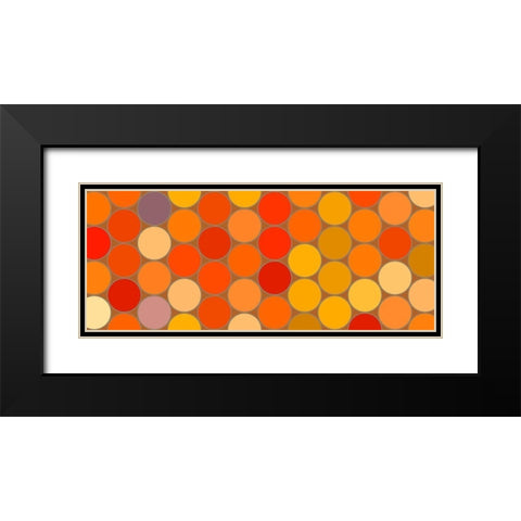 Warm Circles I Black Modern Wood Framed Art Print with Double Matting by Grayscale