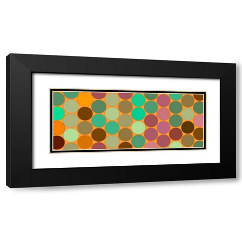 Green Circles I Black Modern Wood Framed Art Print with Double Matting by Grayscale