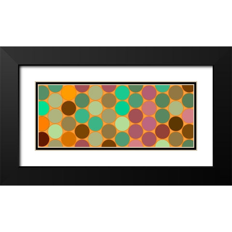 Green Circles I Black Modern Wood Framed Art Print with Double Matting by Grayscale