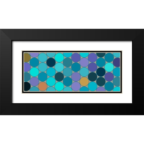 Cool Circles VII Black Modern Wood Framed Art Print with Double Matting by Grayscale
