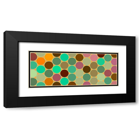 Green Circles II Black Modern Wood Framed Art Print with Double Matting by Grayscale