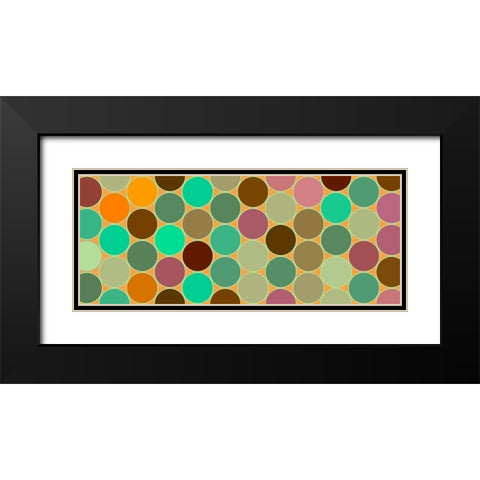 Green Circles II Black Modern Wood Framed Art Print with Double Matting by Grayscale