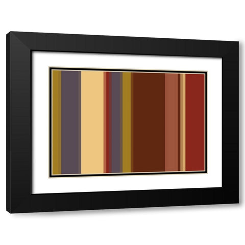Warm Stripes IX Black Modern Wood Framed Art Print with Double Matting by Grayscale
