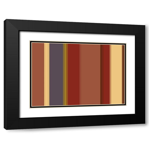 Warm Stripes X Black Modern Wood Framed Art Print with Double Matting by Grayscale