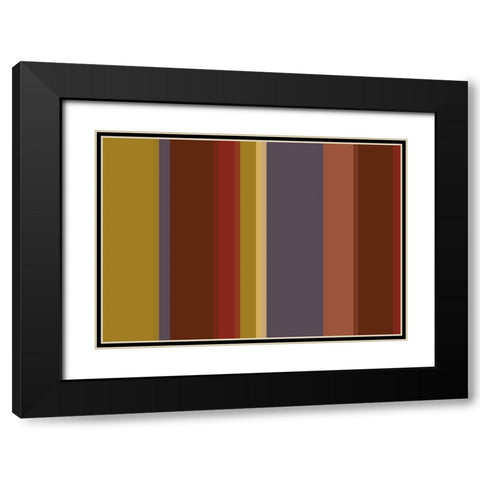 Warm Stripes XI Black Modern Wood Framed Art Print with Double Matting by Grayscale