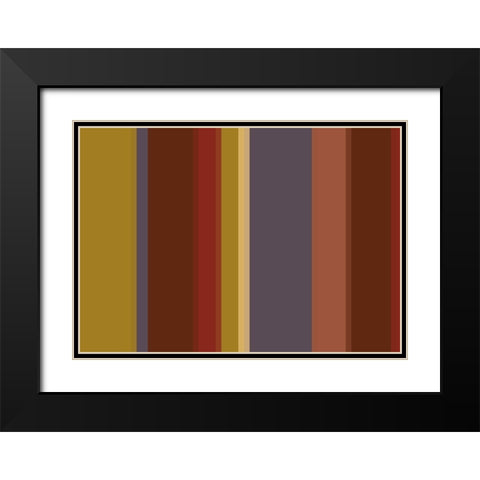 Warm Stripes XI Black Modern Wood Framed Art Print with Double Matting by Grayscale