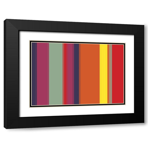 Bright Stripes VII Black Modern Wood Framed Art Print with Double Matting by Grayscale