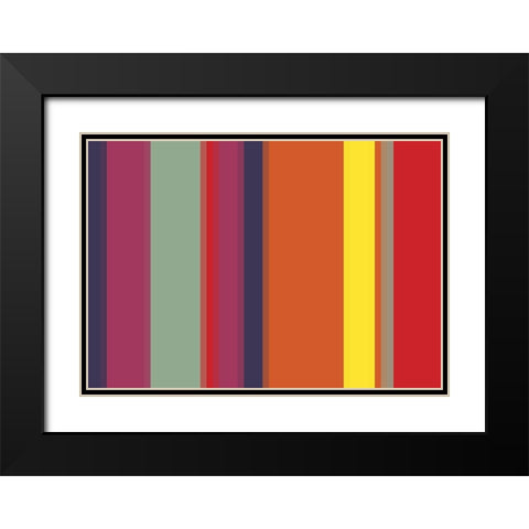 Bright Stripes VII Black Modern Wood Framed Art Print with Double Matting by Grayscale