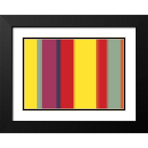 Bright Stripes VIII Black Modern Wood Framed Art Print with Double Matting by Grayscale