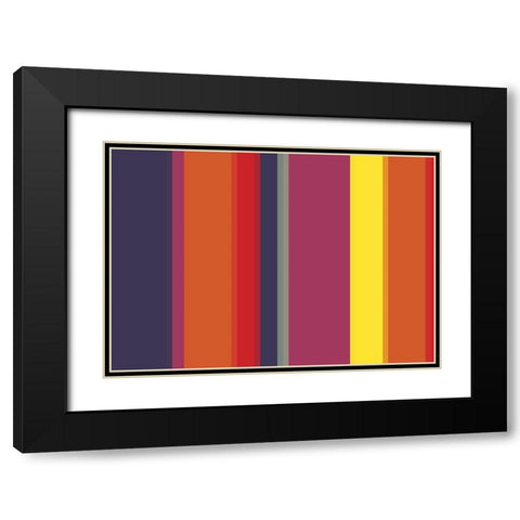 Bright Stripes IX Black Modern Wood Framed Art Print with Double Matting by Grayscale