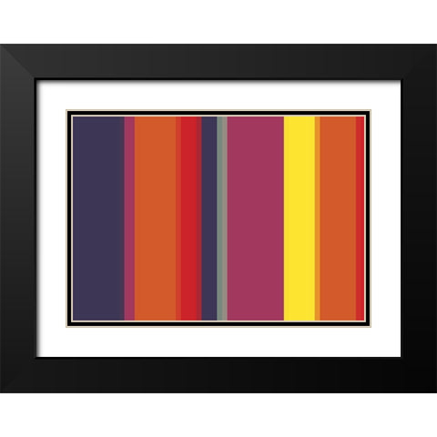 Bright Stripes IX Black Modern Wood Framed Art Print with Double Matting by Grayscale