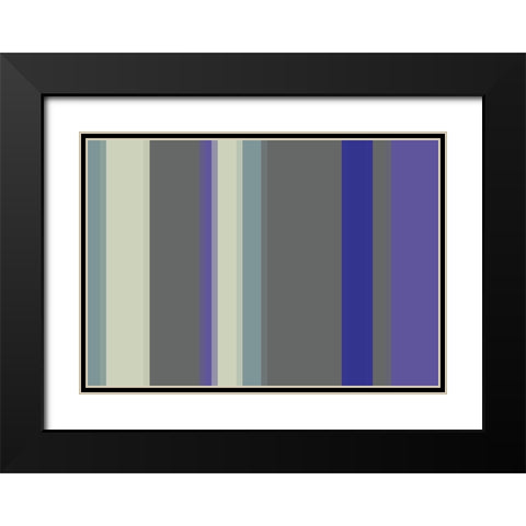 Cool Stripes IV Black Modern Wood Framed Art Print with Double Matting by Grayscale