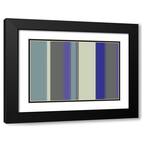 Cool Stripes VI Black Modern Wood Framed Art Print with Double Matting by Grayscale