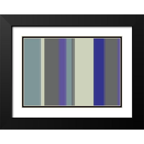 Cool Stripes VI Black Modern Wood Framed Art Print with Double Matting by Grayscale