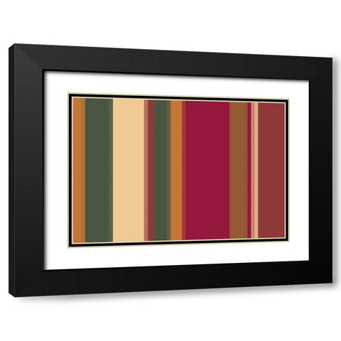 Warm Stripes XII Black Modern Wood Framed Art Print with Double Matting by Grayscale