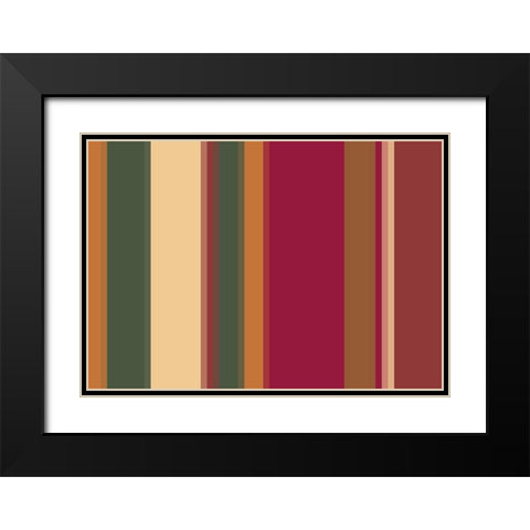 Warm Stripes XII Black Modern Wood Framed Art Print with Double Matting by Grayscale