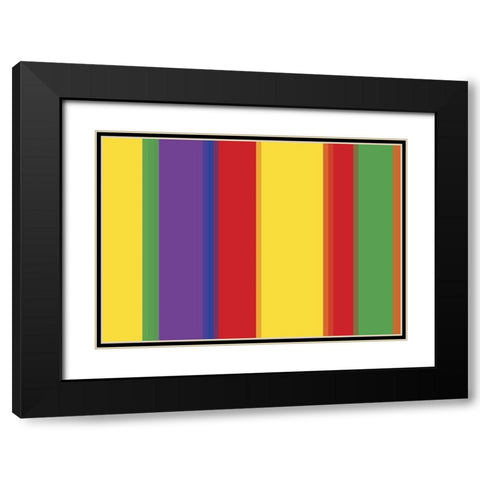Bright Stripes XI Black Modern Wood Framed Art Print with Double Matting by Grayscale