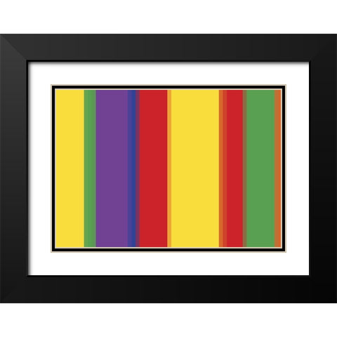 Bright Stripes XI Black Modern Wood Framed Art Print with Double Matting by Grayscale