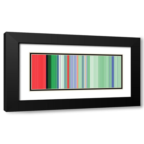 Green Pinstripes I Black Modern Wood Framed Art Print with Double Matting by Grayscale