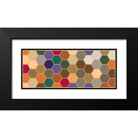 Bright Hive XXII Black Modern Wood Framed Art Print with Double Matting by Grayscale