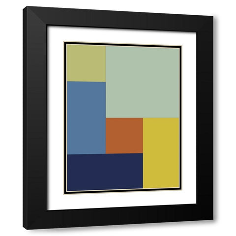 Bright Blocks I Black Modern Wood Framed Art Print with Double Matting by Grayscale