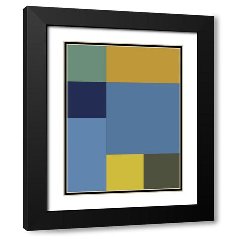Bright Blocks IV Black Modern Wood Framed Art Print with Double Matting by Grayscale