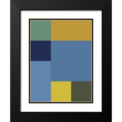 Bright Blocks IV Black Modern Wood Framed Art Print with Double Matting by Grayscale