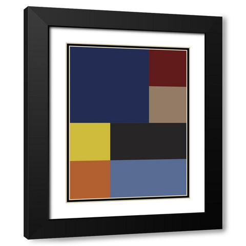 Bright Blocks VIII Black Modern Wood Framed Art Print with Double Matting by Grayscale