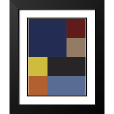 Bright Blocks VIII Black Modern Wood Framed Art Print with Double Matting by Grayscale