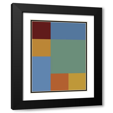 Bright Blocks IX Black Modern Wood Framed Art Print with Double Matting by Grayscale