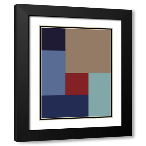 Bright Blocks XI Black Modern Wood Framed Art Print with Double Matting by Grayscale
