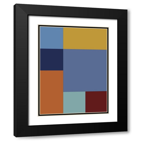 Bright Blocks XIV Black Modern Wood Framed Art Print with Double Matting by Grayscale