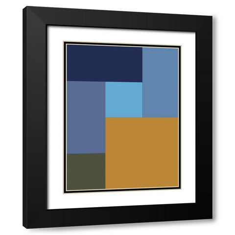 Bright Blocks XV Black Modern Wood Framed Art Print with Double Matting by Grayscale