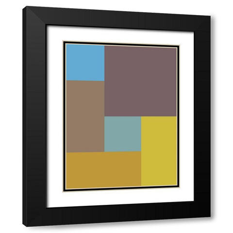 Bright Blocks XVI Black Modern Wood Framed Art Print with Double Matting by Grayscale