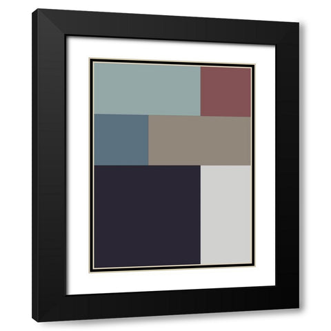 Soft Blocks II Black Modern Wood Framed Art Print with Double Matting by Grayscale