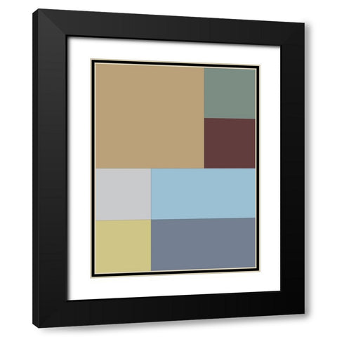 Soft Blocks III Black Modern Wood Framed Art Print with Double Matting by Grayscale