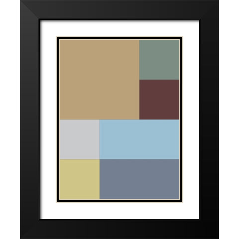 Soft Blocks III Black Modern Wood Framed Art Print with Double Matting by Grayscale