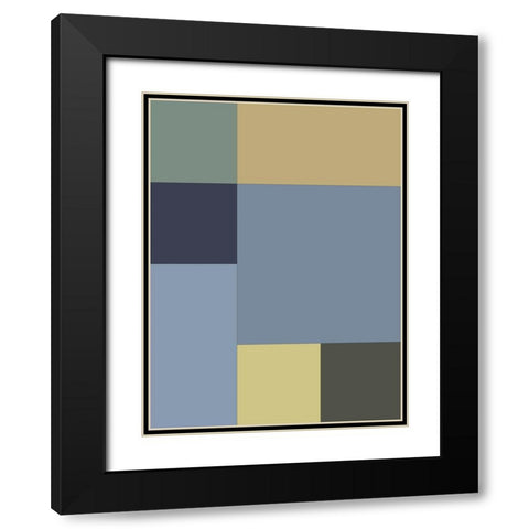 Soft Blocks IV Black Modern Wood Framed Art Print with Double Matting by Grayscale