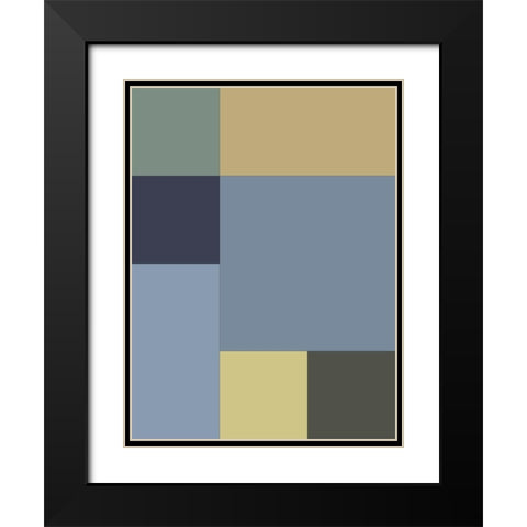 Soft Blocks IV Black Modern Wood Framed Art Print with Double Matting by Grayscale