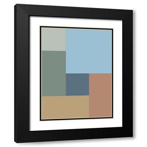 Soft Blocks VI Black Modern Wood Framed Art Print with Double Matting by Grayscale