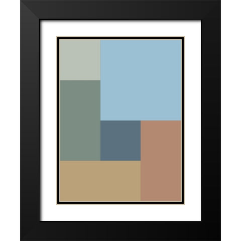 Soft Blocks VI Black Modern Wood Framed Art Print with Double Matting by Grayscale