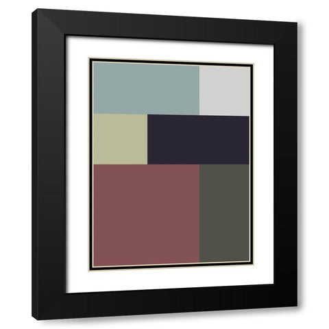 Soft Blocks VII Black Modern Wood Framed Art Print with Double Matting by Grayscale